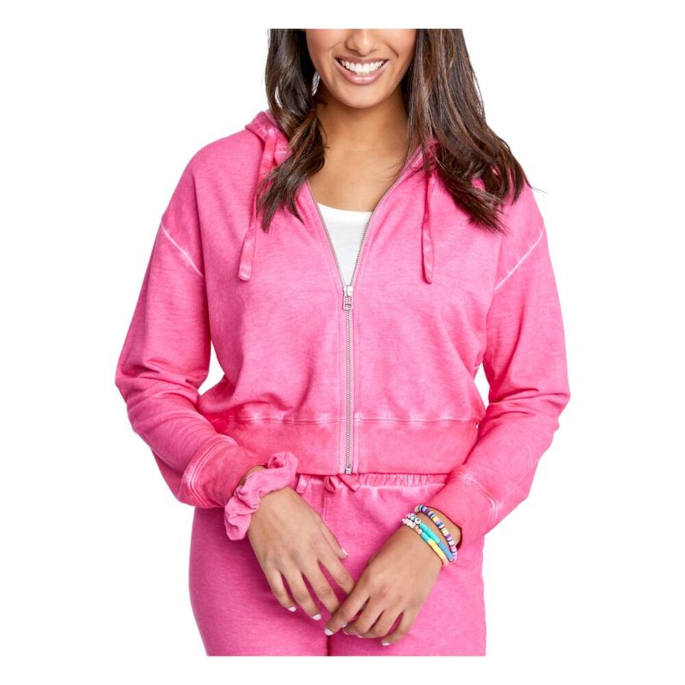 SUNDOWN BY SPLENDID Womens Top Hoodie Pink Long Sleeve Relaxed Fit Juniors XS